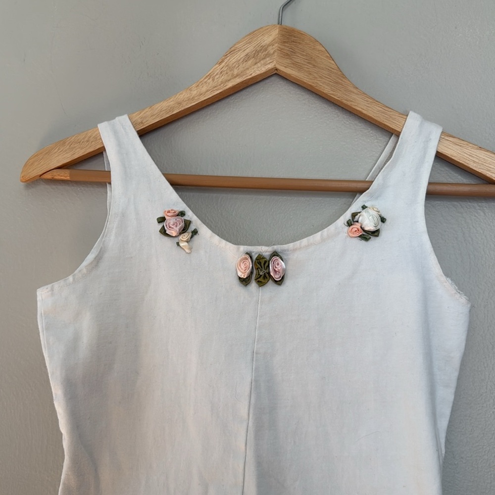 Vintage Candice Candice White Floral Embroidered Romper medium - Picture 2 of 8